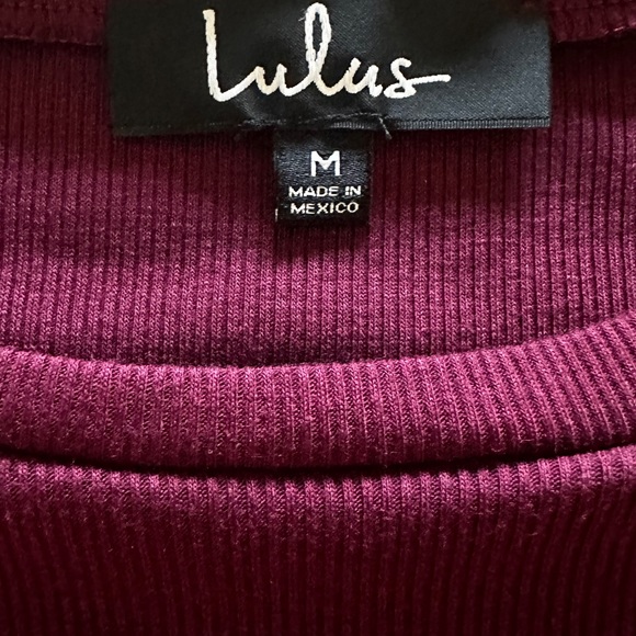 Lulu’s - Connelly Burgundy Ribbed Long Sleeve Bodycon Midi Dress - Medium - Picture 5 of 7